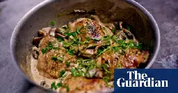 Chicken thighs with mushroom and tarragon sauce recipe | Angela Hartnett