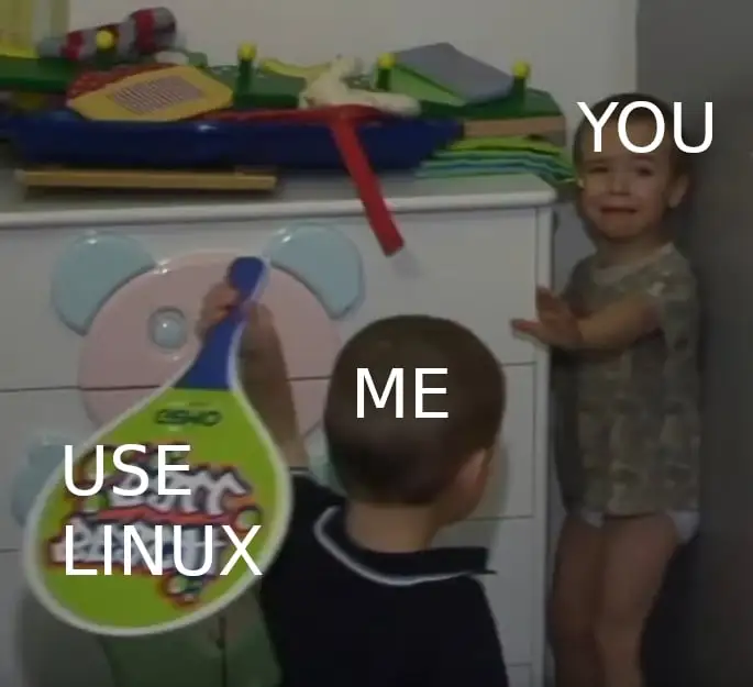 you saying stay back with your hands
me saying use Linux with a tennis racket