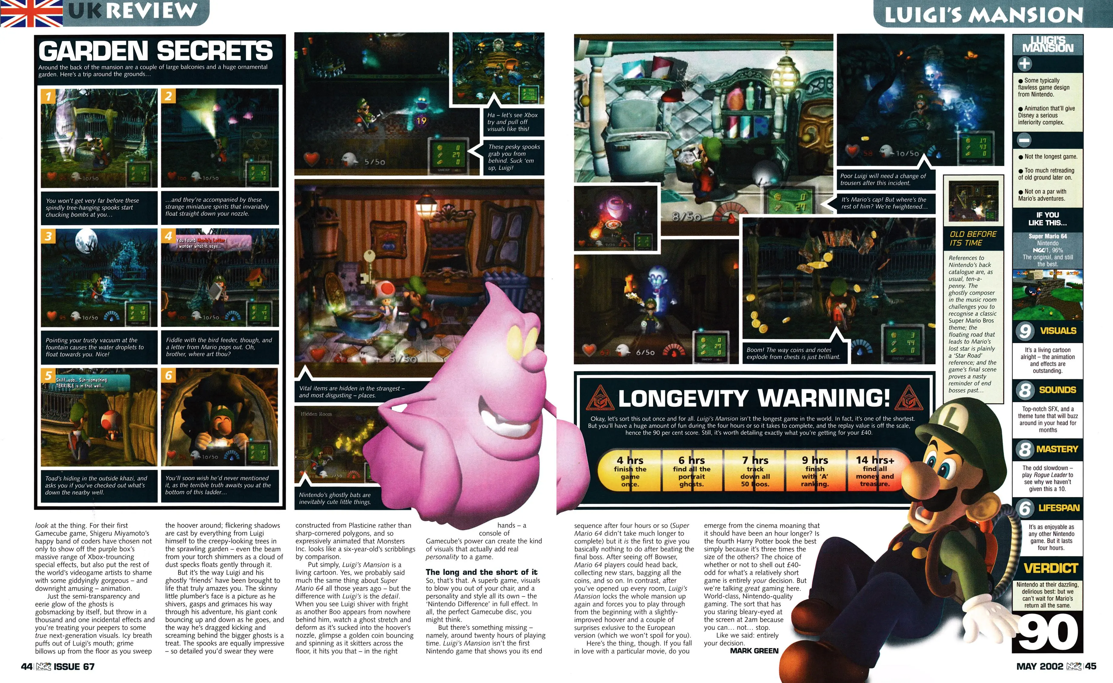 Review for Luigi's Mansion on GameCube from NGC Magazine 67 - May 2002 (UK)

score: 90%