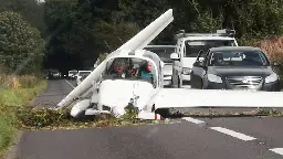 Light aircraft lands on main road in Gloucestershire