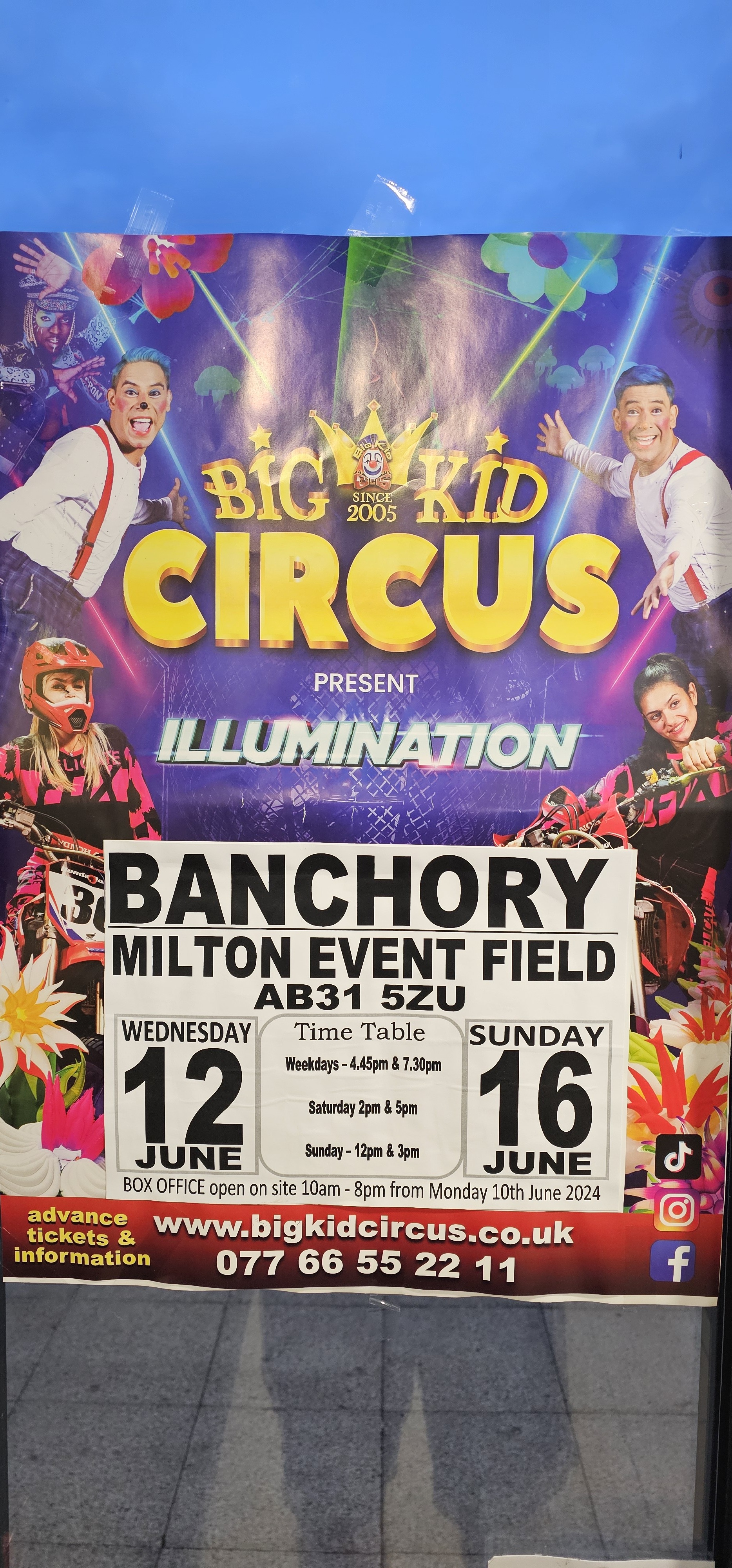 A circus poster with a clown who looks vaguely like Rishi Sunak