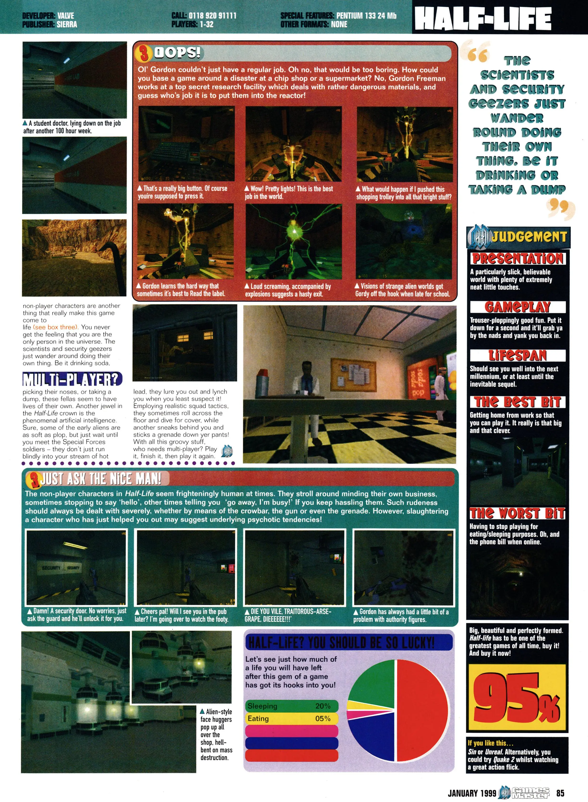 Review for Half-Life on PC from GamesMaster 77 - January 1999 (UK)

score: 95%