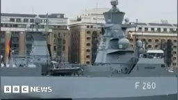 German Navy ship blasts out Darth Vader theme on Thames