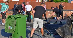 Residents pull together to clean after 'thugs' descend on streets