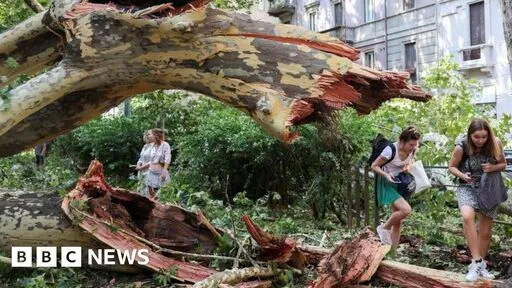 Italy storms: North hit by hail and rain as Sicily burns