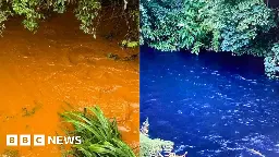 River Trent turns orange and blue after clothing dyes released