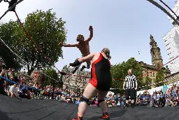 These were the scenes as Preston City Wrestling thrilled spectators at Flag Market