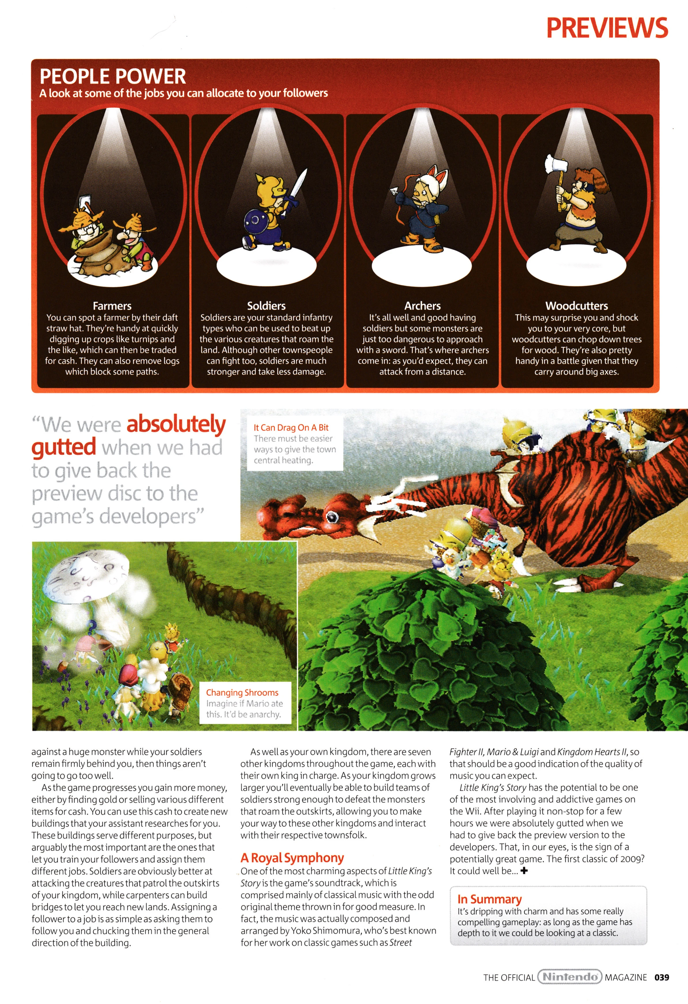 Preview for Little King's Story on Wii.
Taken from Official Nintendo Magazine 38 - January 2009 (UK) 
