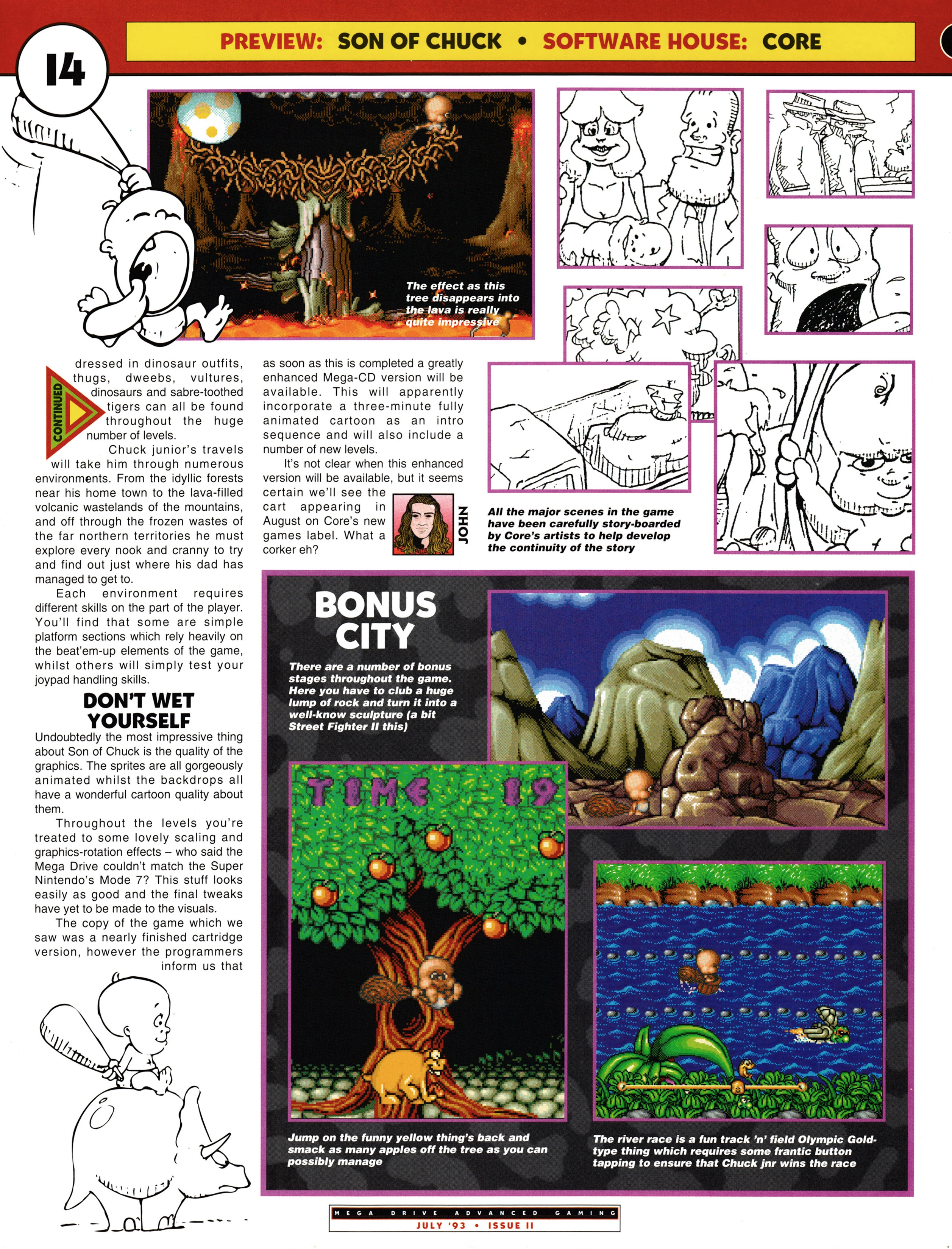 Preview for Chuck Rock II: Son of Chuck on Mega Drive.
Taken from Mega Drive Advanced Gaming 11 - July 1993 (UK)